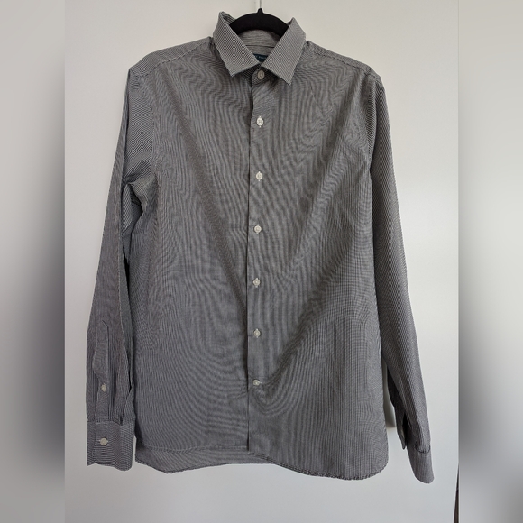 Perry Ellis Pleated Black Shirt M - Picture 1 of 7